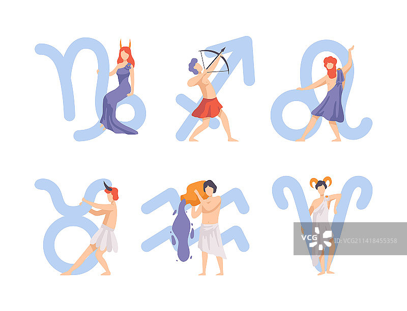 带有男性标志的占星符号或黄道星座图片素材