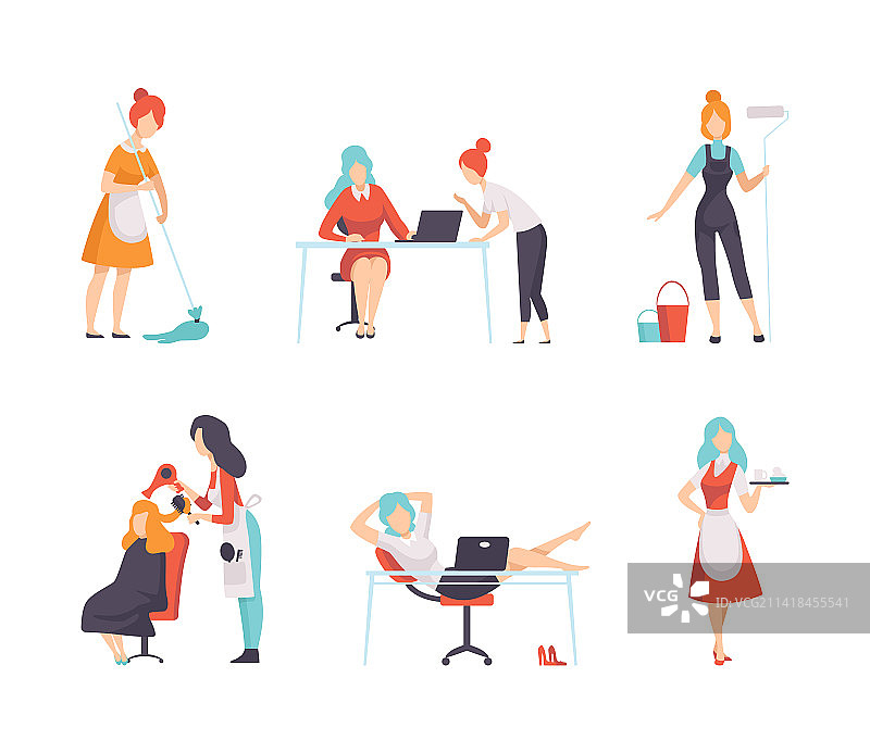 女性工作场景职业发展图片素材