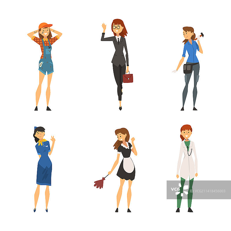 不同职业女性合集图片素材