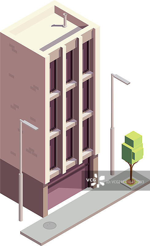 城镇建筑2.5D组合图片素材