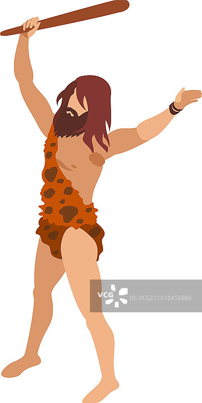 原始人2.5D构图图片素材