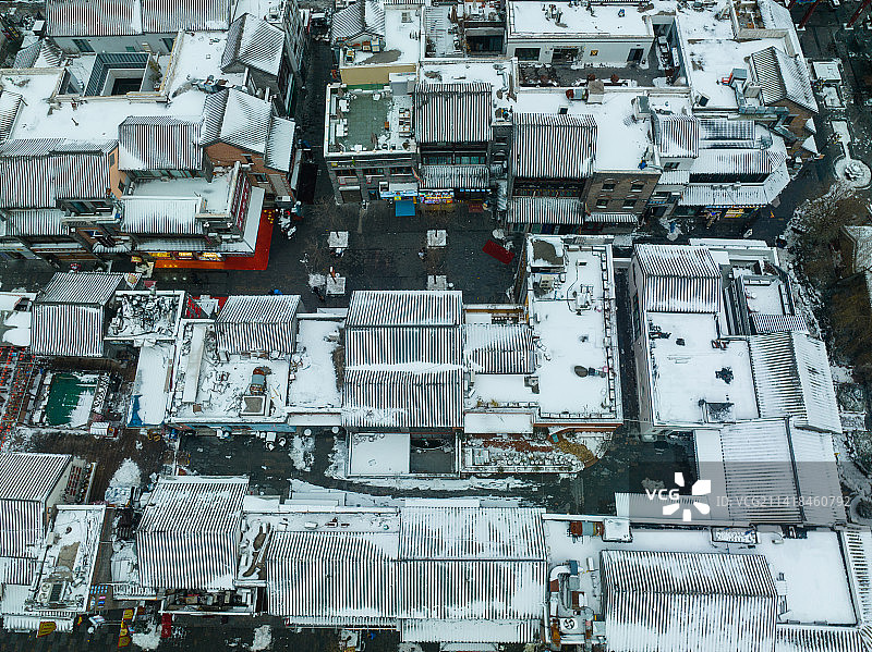 济南宽厚里雪景图片素材
