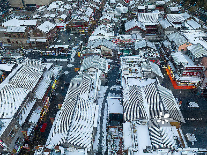 济南宽厚里雪景图片素材