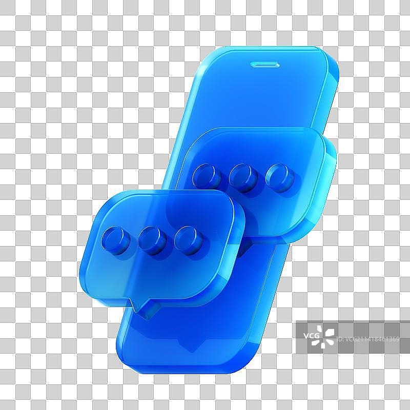 3D渲染的蓝色商务图标图片素材