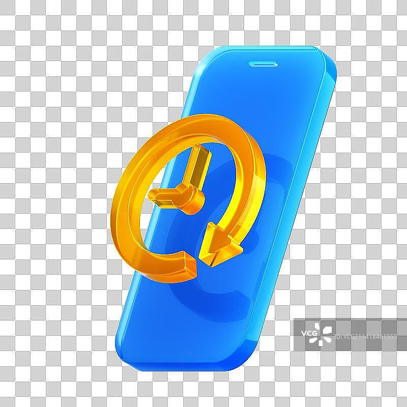 3D渲染的蓝色商务图标图片素材