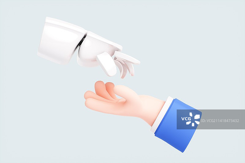 3D渲染的可爱小手图片素材