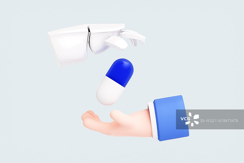 3D渲染的可爱小手图片素材