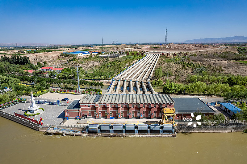 宁夏中宁黄土高原固海扬黄工程图片素材