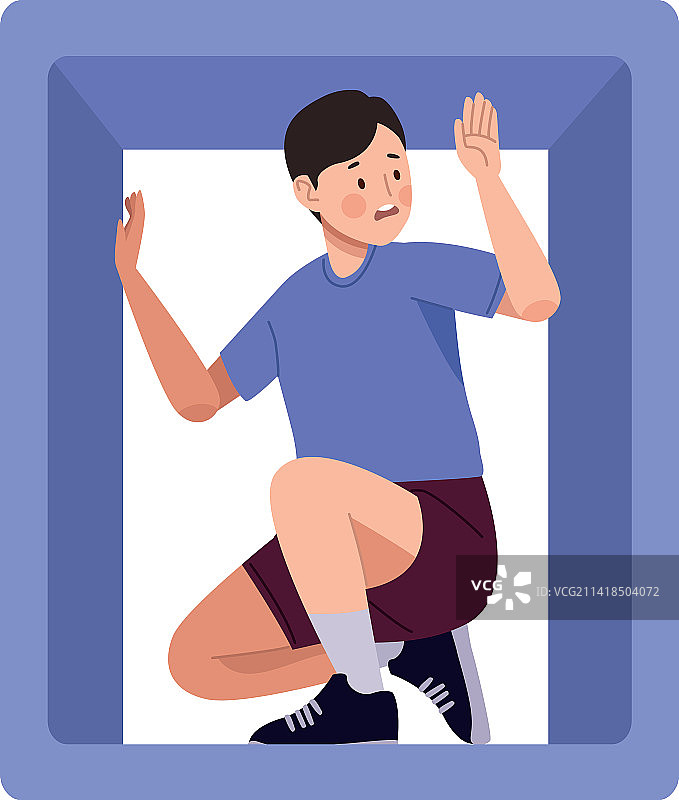 男子患有幽闭恐惧症图片素材