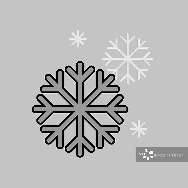 灰色雪花图标冬季标志图片素材