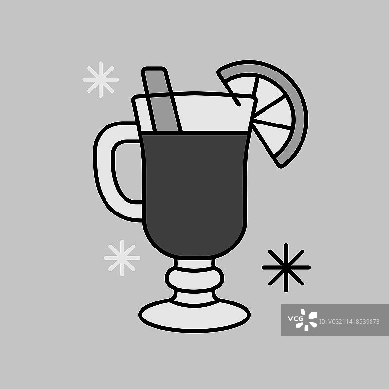 橙子片和肉桂棒的热红酒图片素材