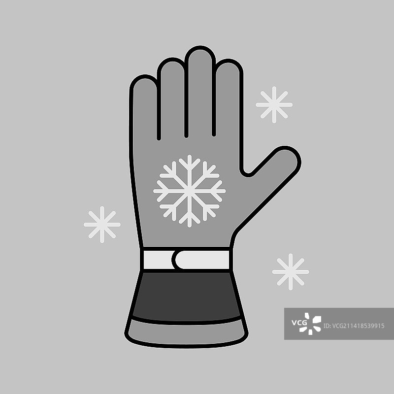 冬季滑雪手套灰色图标图片素材