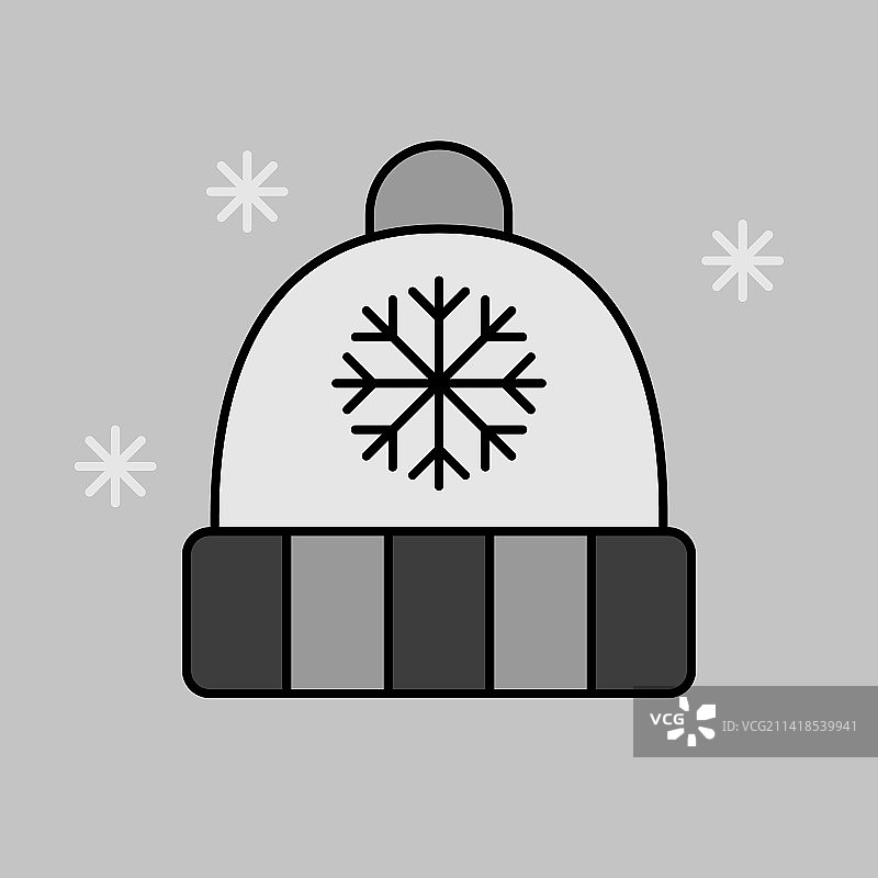 冬季雪花绒球帽子图片素材