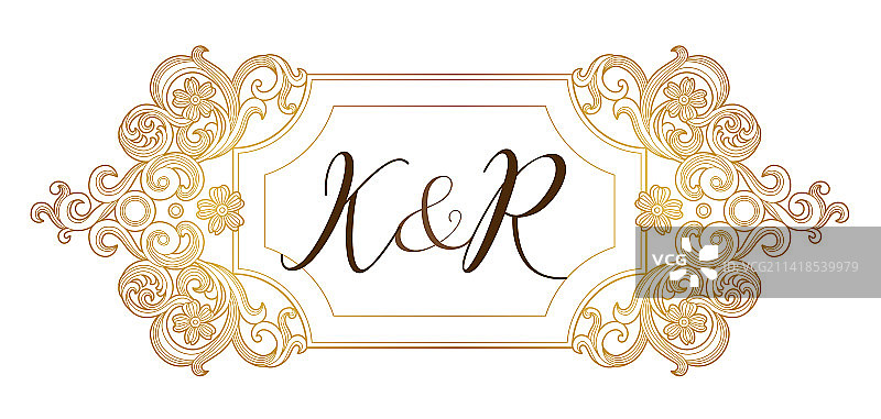 金色元素字母组合标志设计图片素材