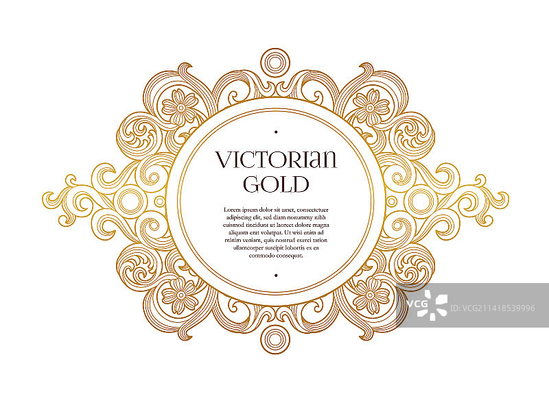 金色圆形元素设计模板图片素材