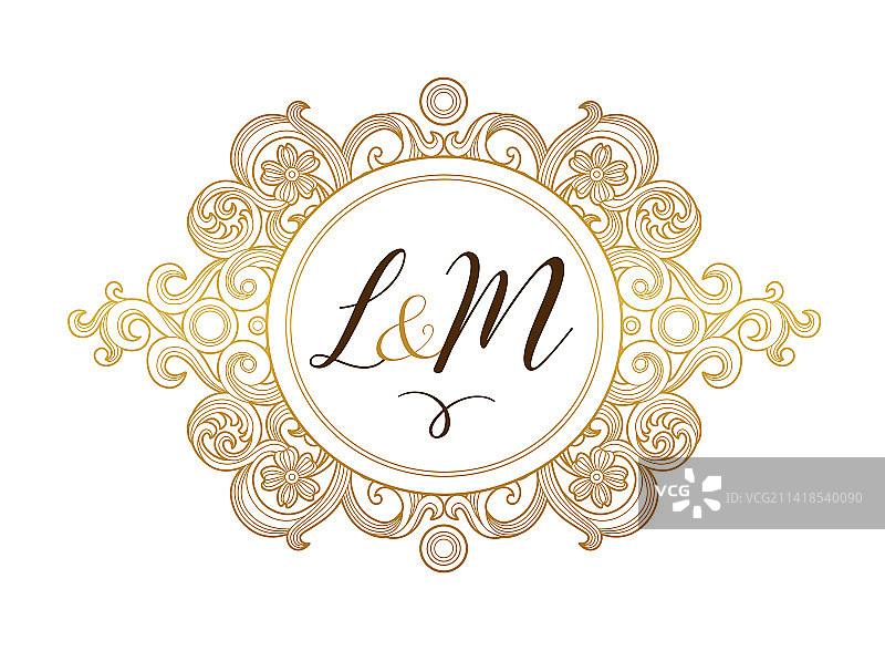 金色元素字母组合标志设计图片素材