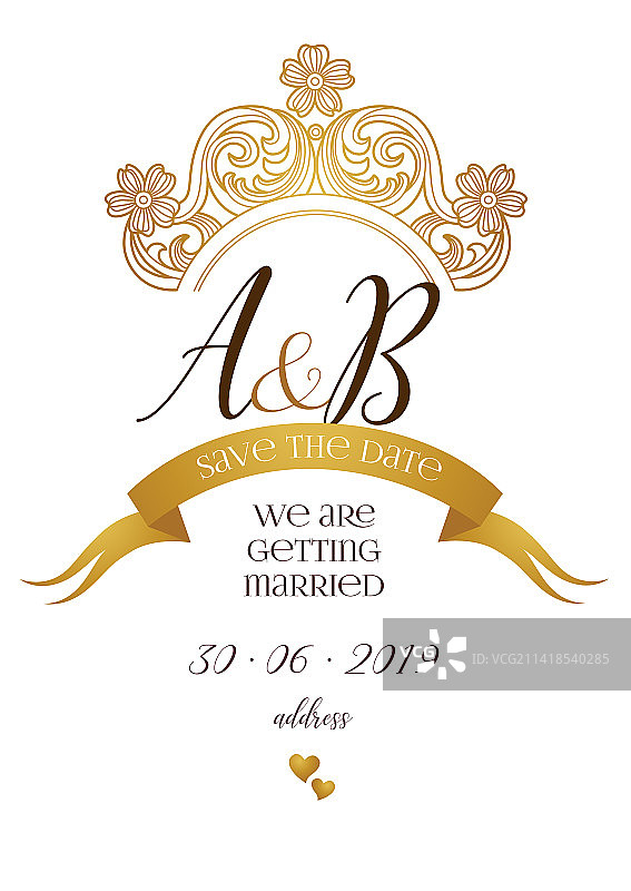 婚礼金色元素花纹图案图片素材