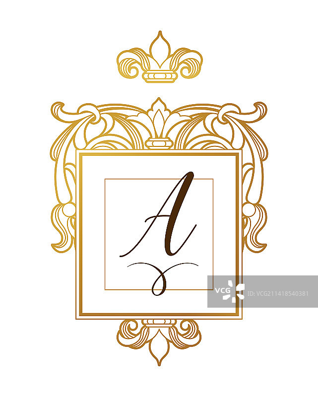 金色元素字母组合标志设计图片素材