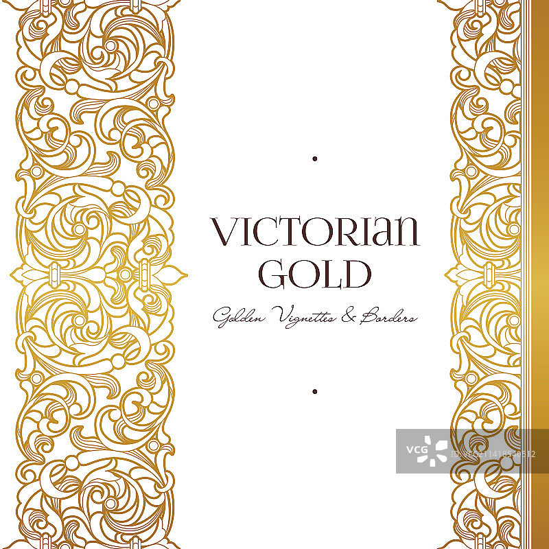 金色无缝边框设计模板图片素材