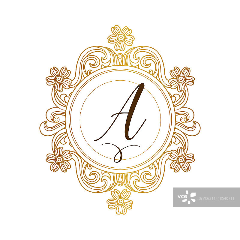 金色元素字母组合标志设计图片素材