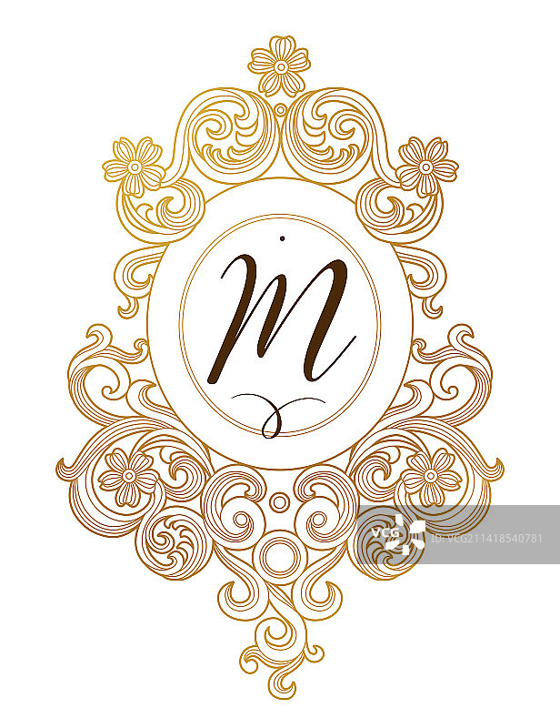 金色元素字母组合标志设计图片素材