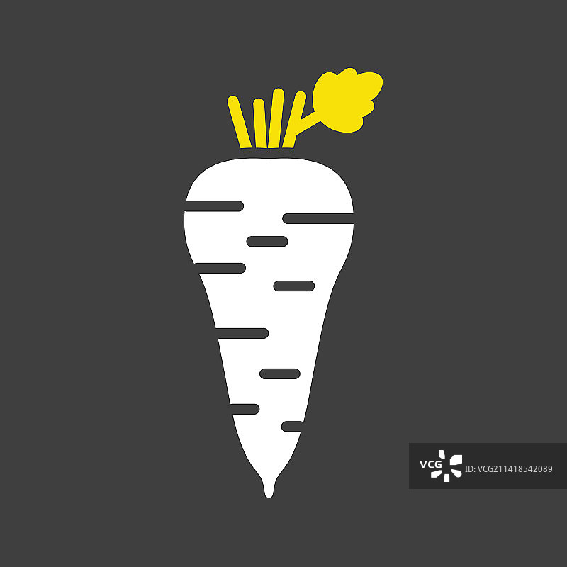 深色背景上的欧洲防风草根图标图片素材