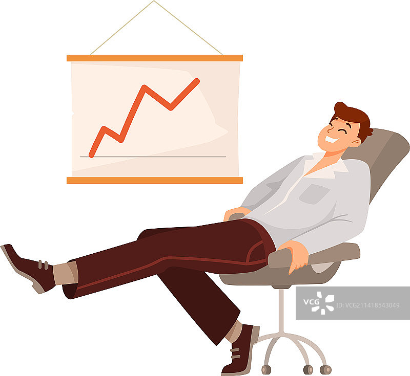 快乐的男人办公室工作人员坐在椅子附近图片素材