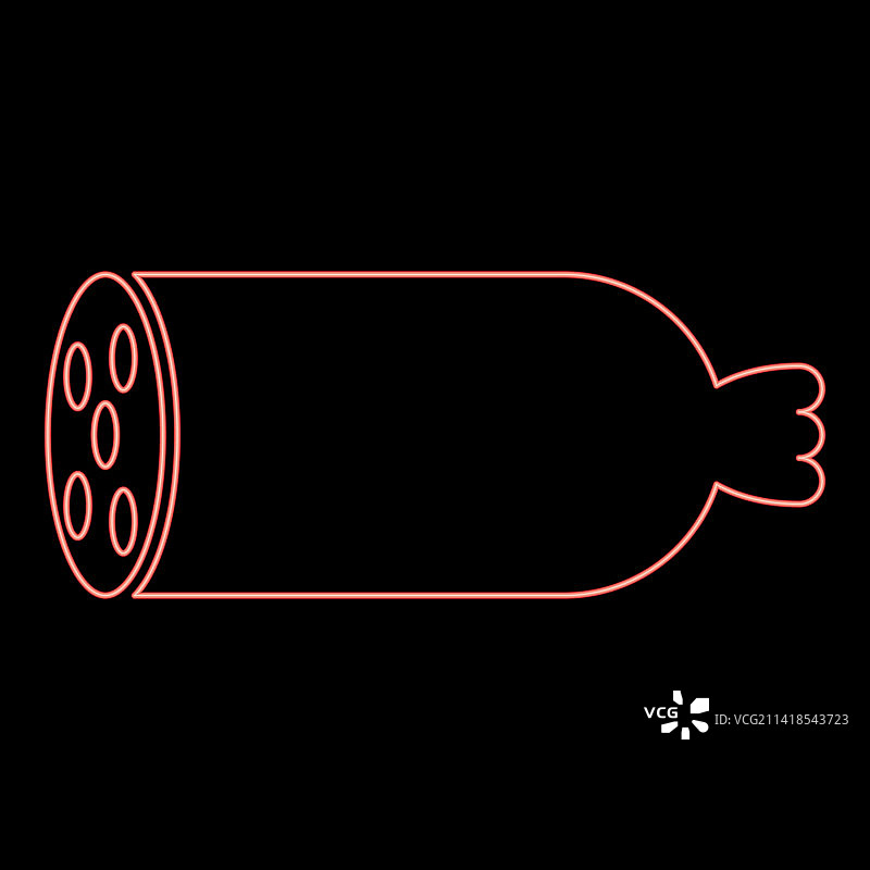 霓虹灯水煮香肠肉店产品概念图标图片素材