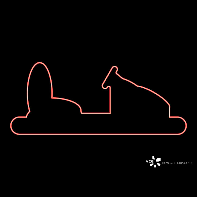 霓虹灯碰碰车轮廓图片素材