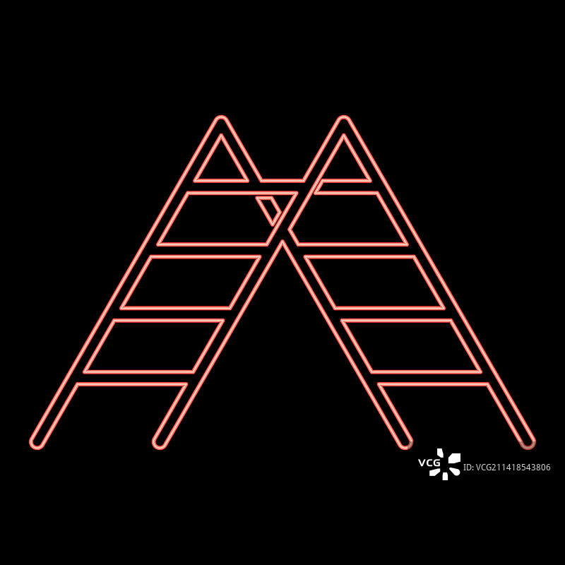 黑色扁平风格霓虹阶梯图标图片素材