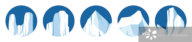 漂浮的北极冰山合集图片素材