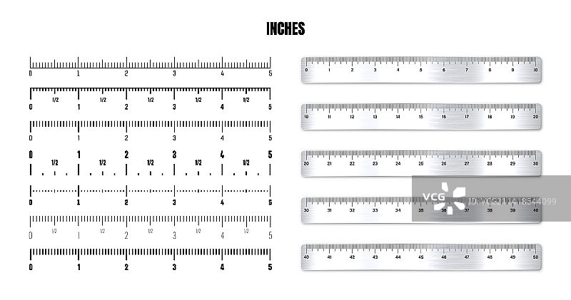 带黑色刻度的金属尺图片素材