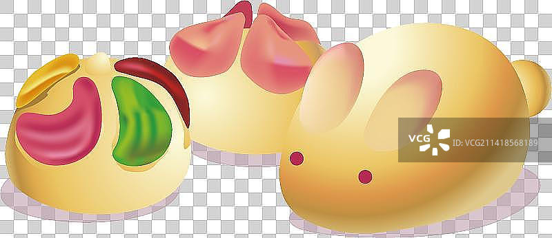 兔年可爱兔子造型馒头图片素材