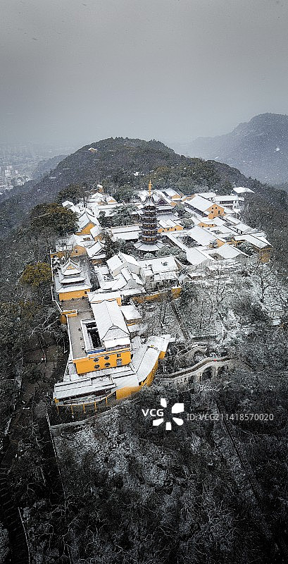 苏州灵岩山初雪图片素材