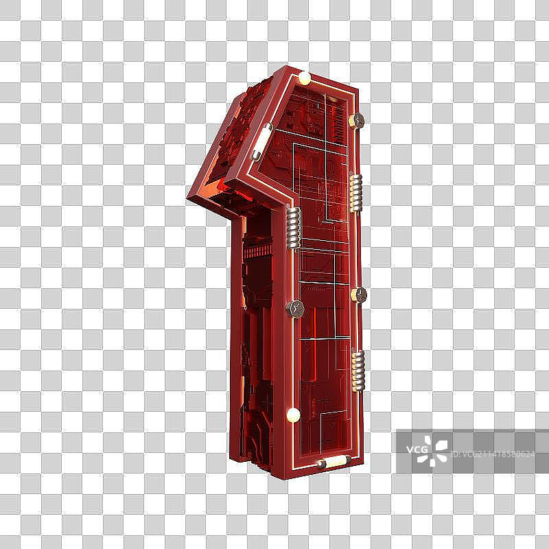 3D建模的工业风数字字体图片素材