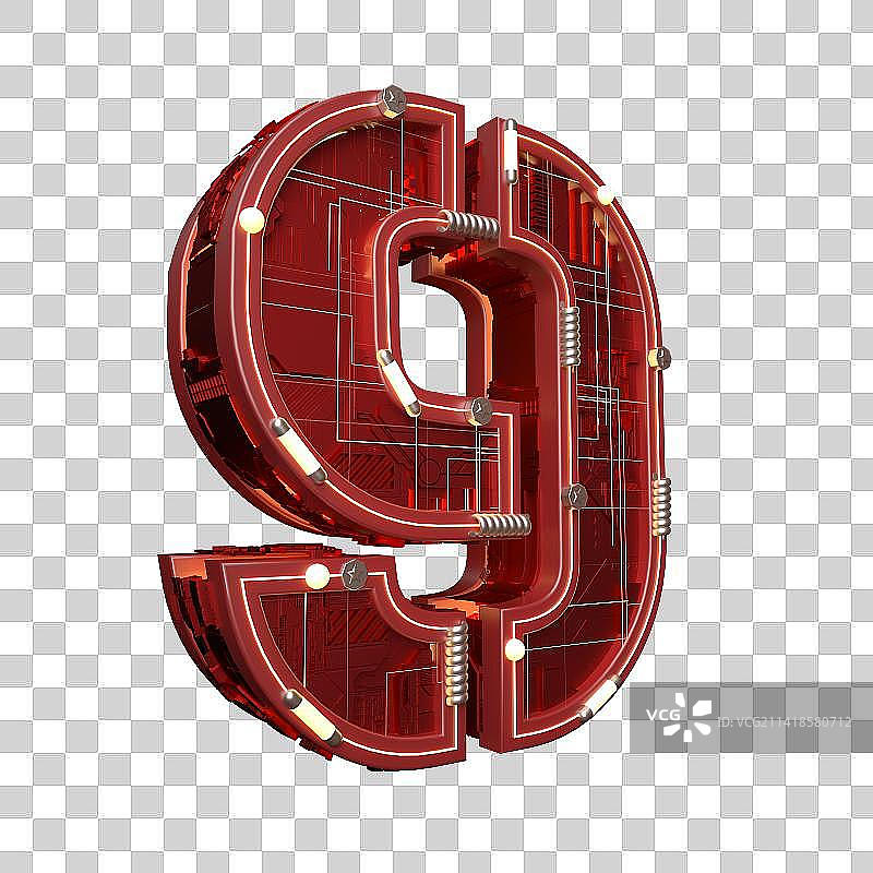 3D建模的工业风数字字体图片素材