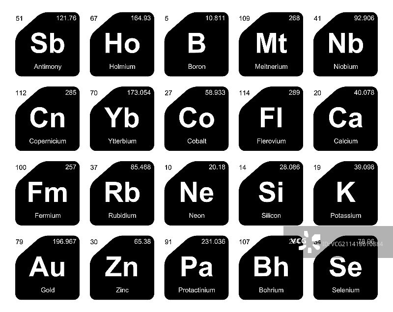 元素周期表图标包设计图片素材