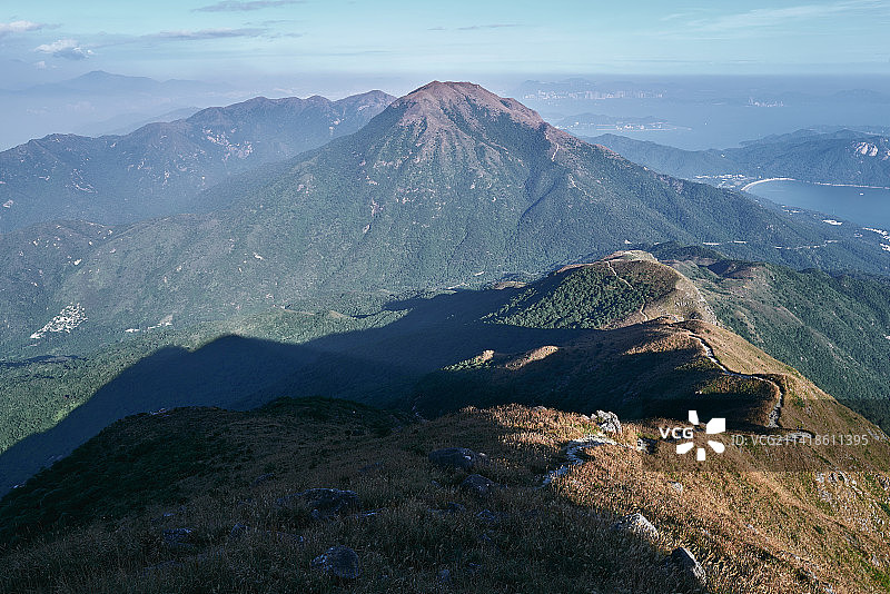 香港大屿山山脉高角度景观图片素材