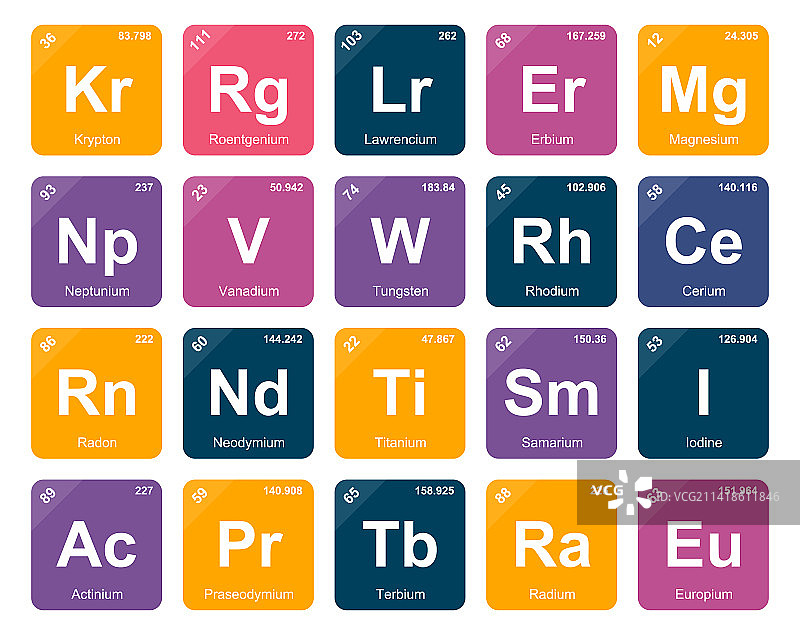 元素周期表图标包设计图片素材