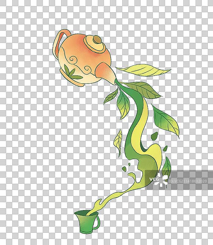 茶叶茶园元素插画素材图片素材