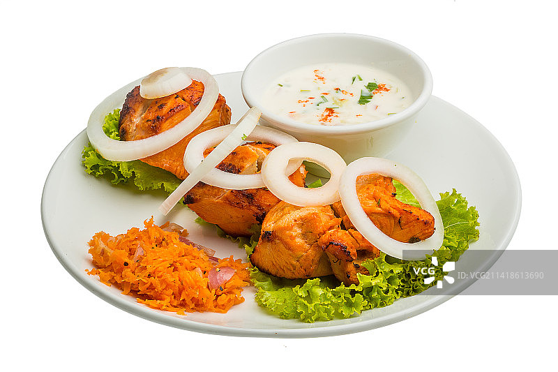 罗马尼亚阿拉德白色背景餐盘美食特写图片素材