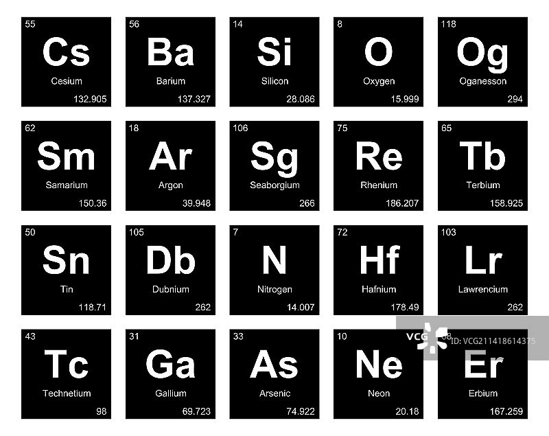 元素周期表图标包设计图片素材