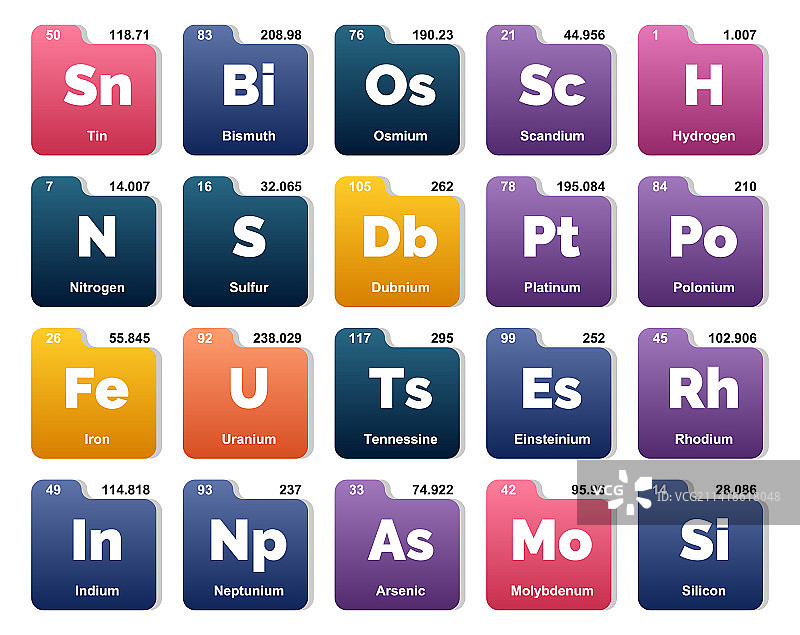元素周期表图标包设计图片素材