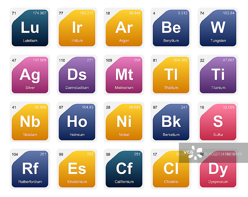 元素周期表图标包设计图片素材