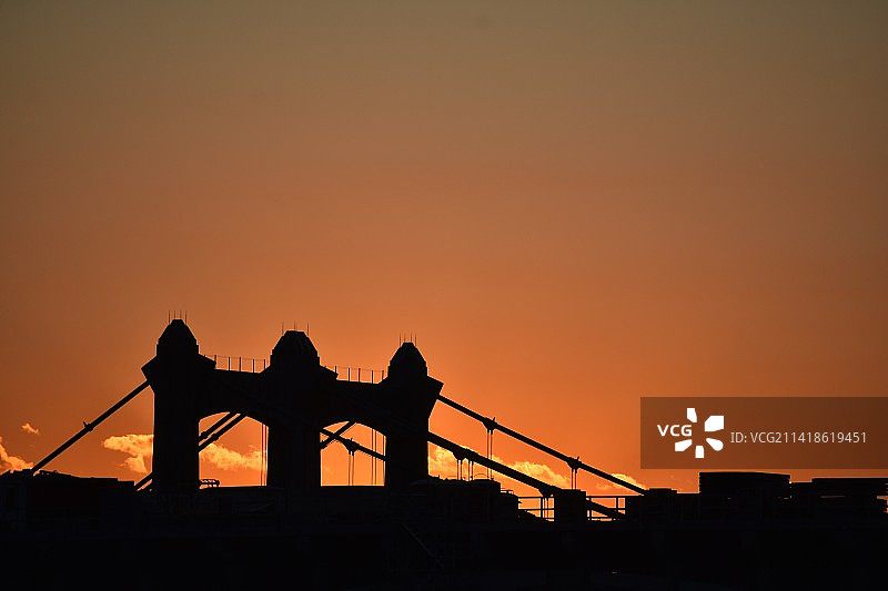 美国明尼苏达州明尼阿波利斯日落时分晴空下的建筑轮廓图片素材