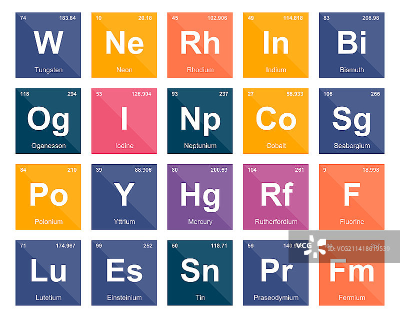 元素周期表图标包设计图片素材
