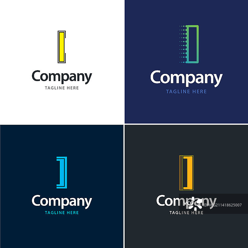 创意现代I字母大标志包设计图片素材