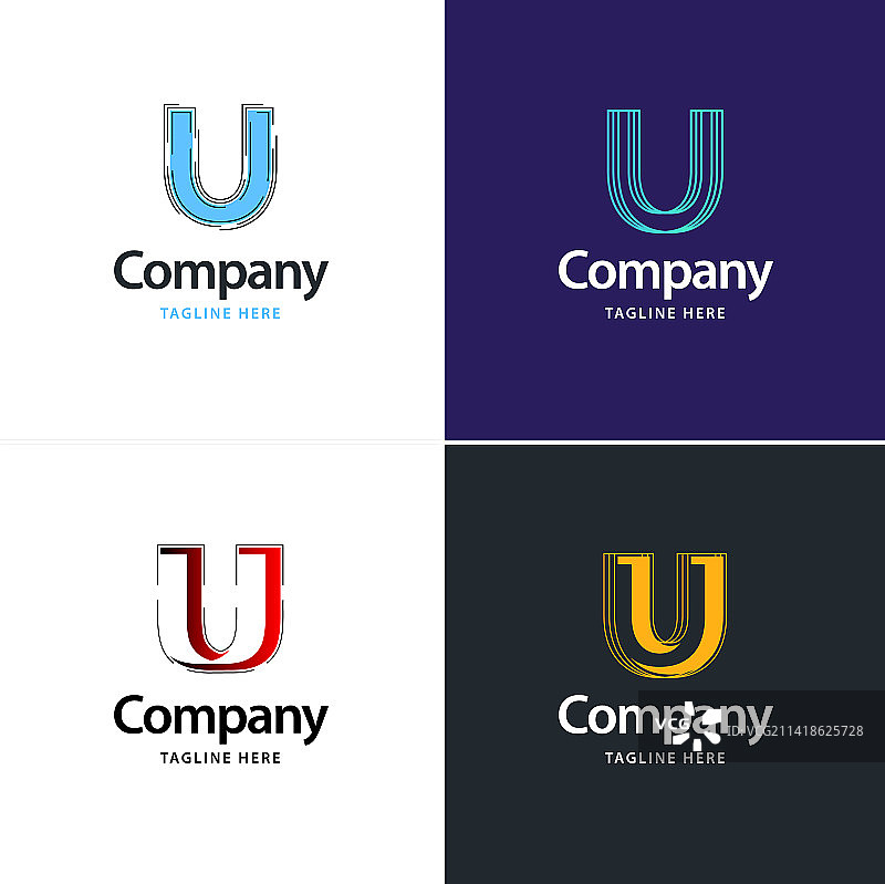 字母U创意现代标志包设计图片素材