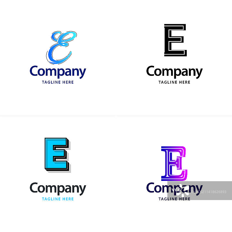 E字母大型logo包设计创意现代图片素材