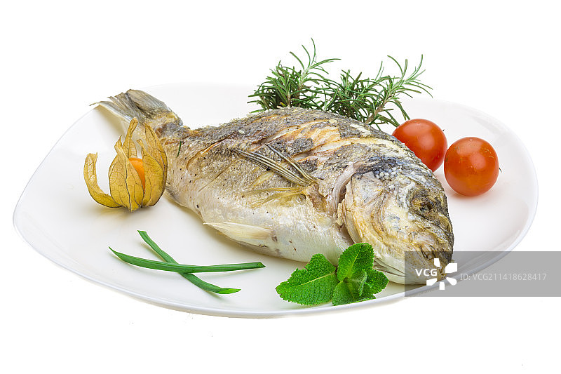 盘中鲷鱼特写，罗马尼亚图片素材